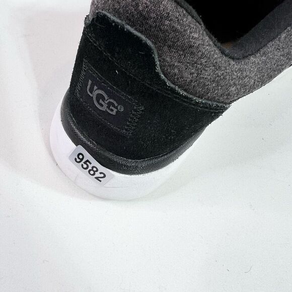 UGG Shoes Womens 7 Black Victoria Suede Satin Lace Up Casual Sneaker - Picture 7 of 9